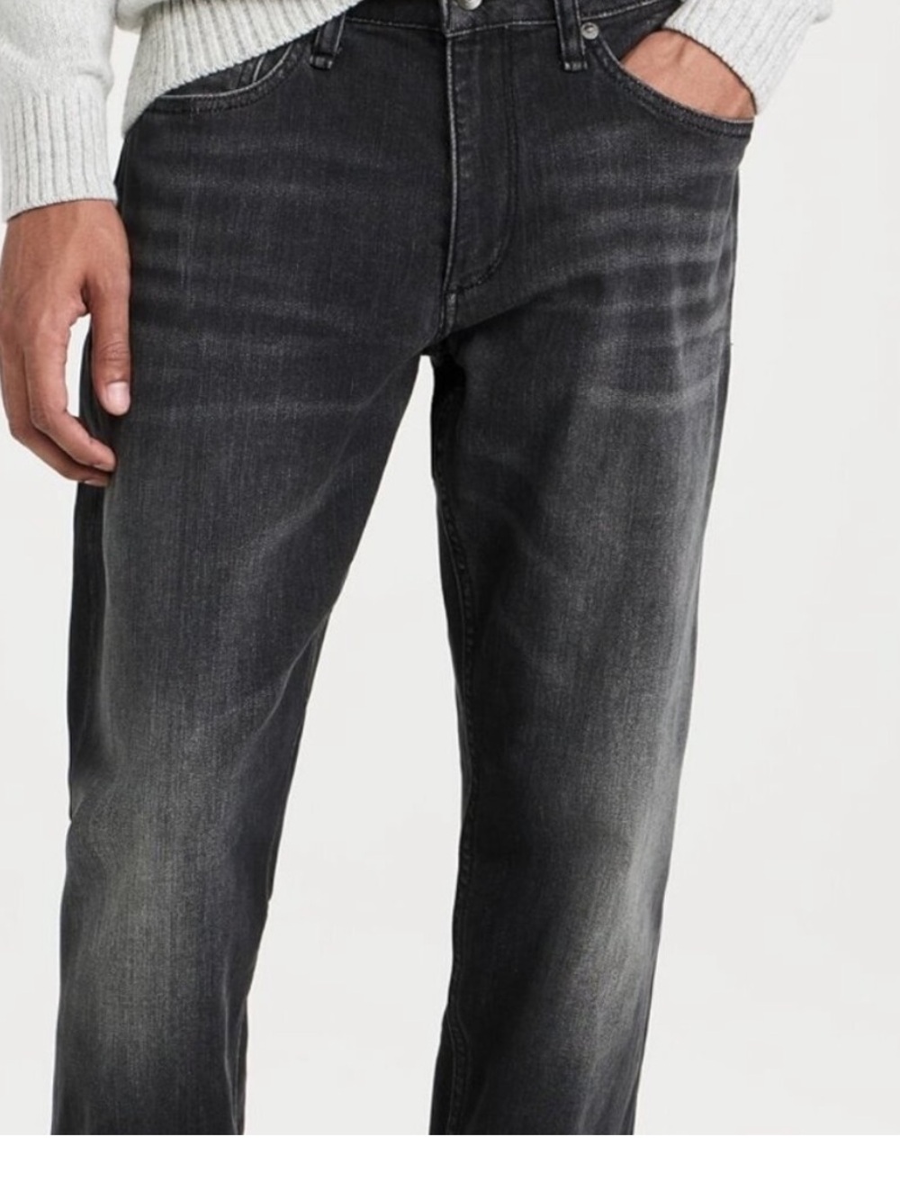 rag & bone Men’s Slim Straight Jeans in Washed Black